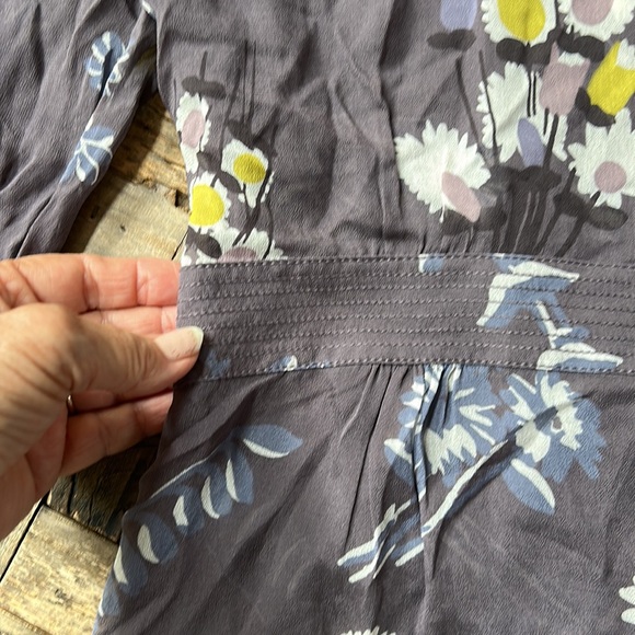 Boden Gray Sheer Floral Blouse - Picture 9 of 12